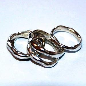  Silver "melt" rings