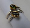 Silver, gold, tourmaline rings