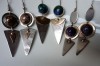 Silver, gold, jasper, amethyst, azurite stone earrings