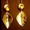 Gold and Mexican opal earrings